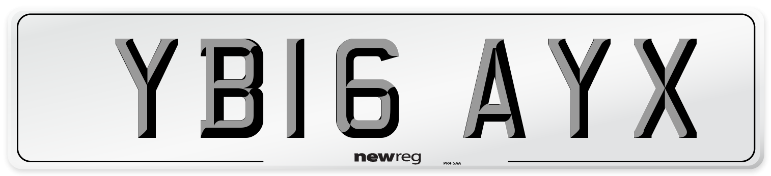 YB16 AYX Number Plate from New Reg
